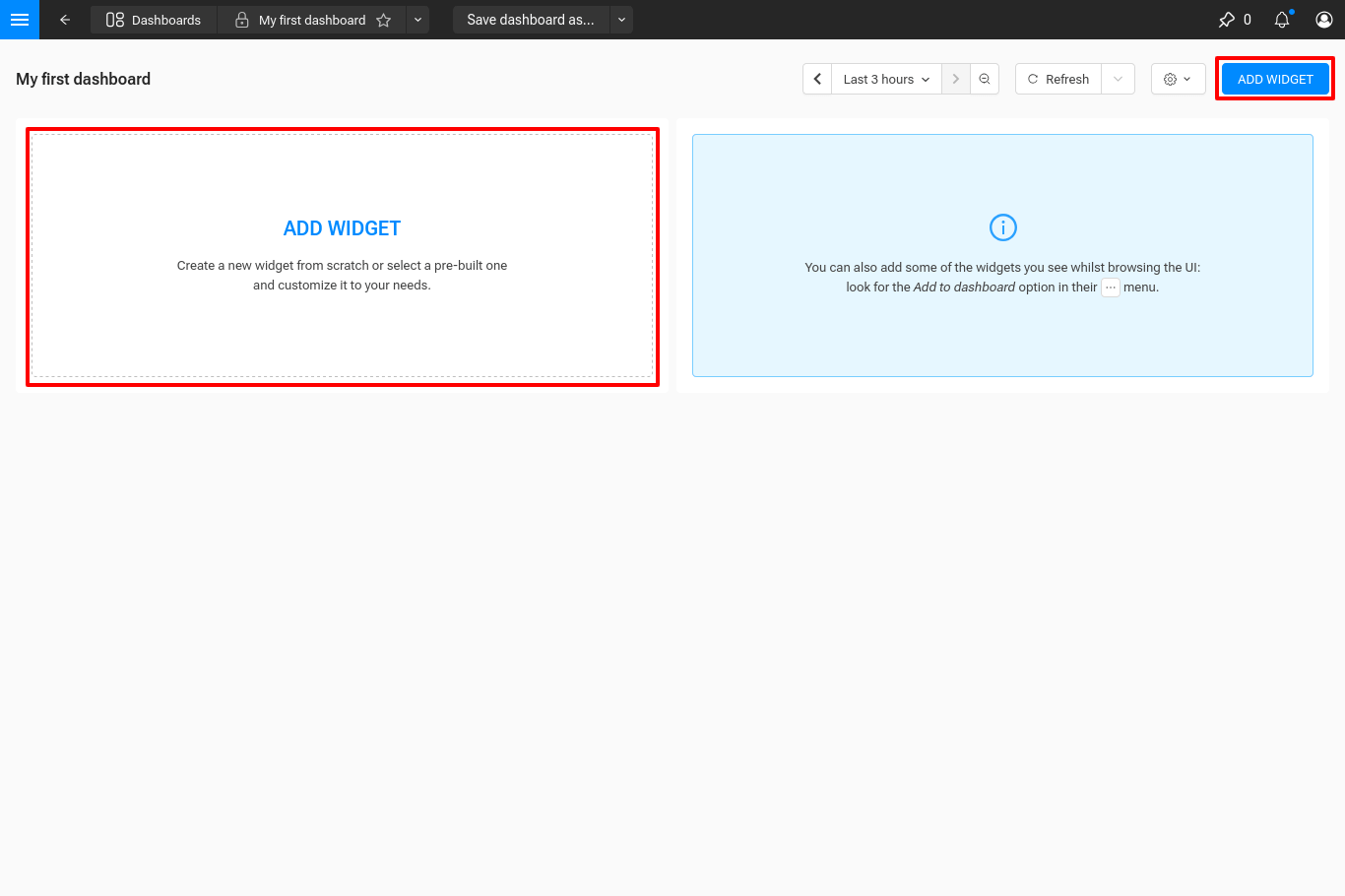 Different ways to add a widget