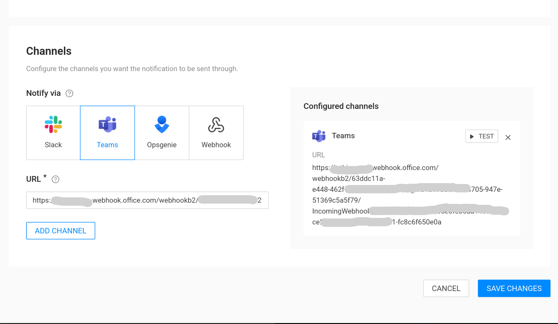 Configure Teams Channel